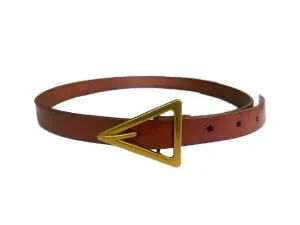 Sunbury |  Tan Genuine Leather Belt with Triangle Buckle