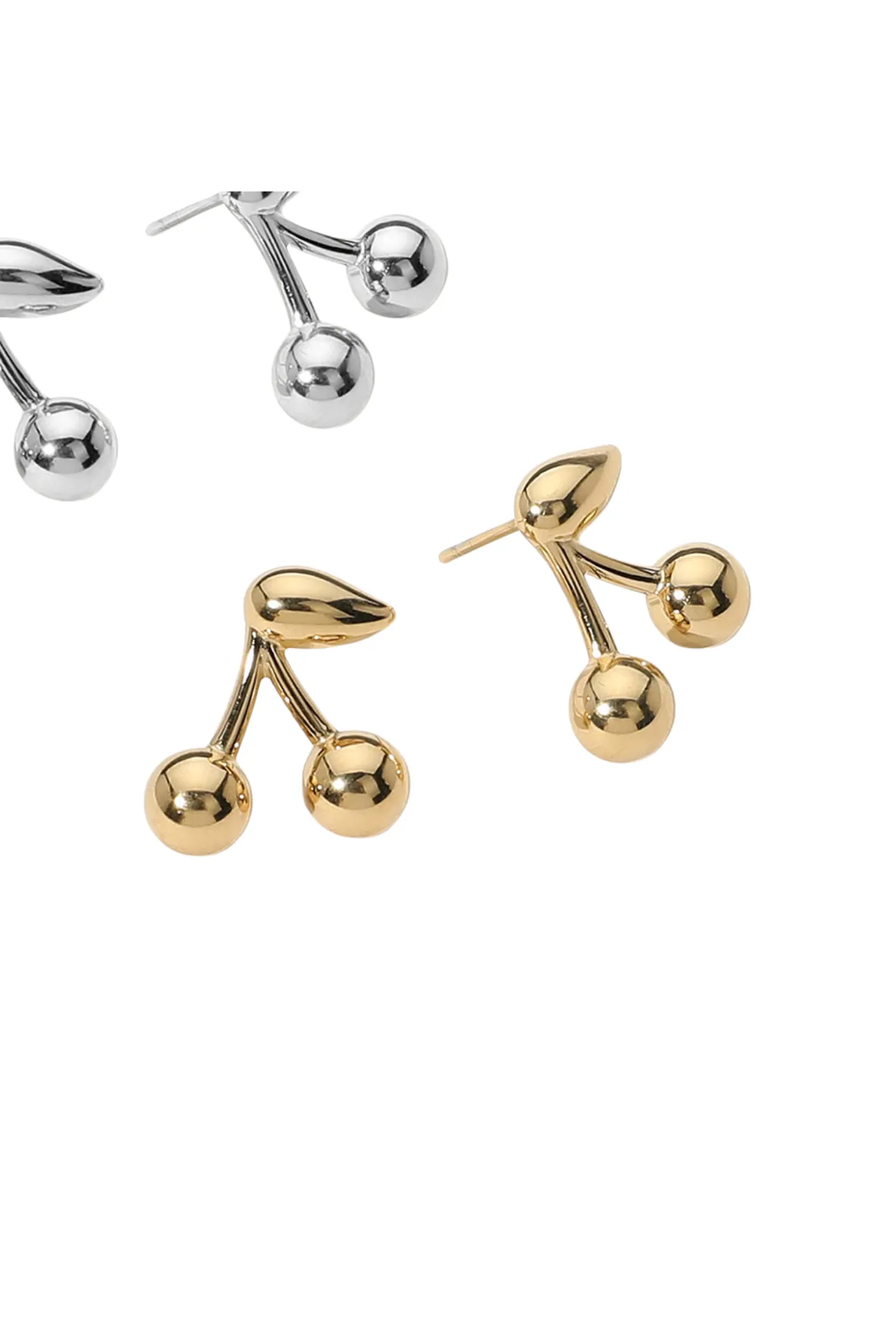 Sweet Cherry Stainless Steel Stud Earrings
