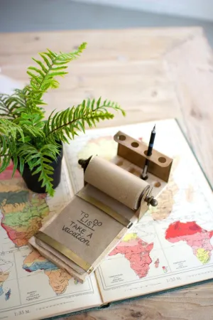 Tabletop Note Roll w/Wood Base