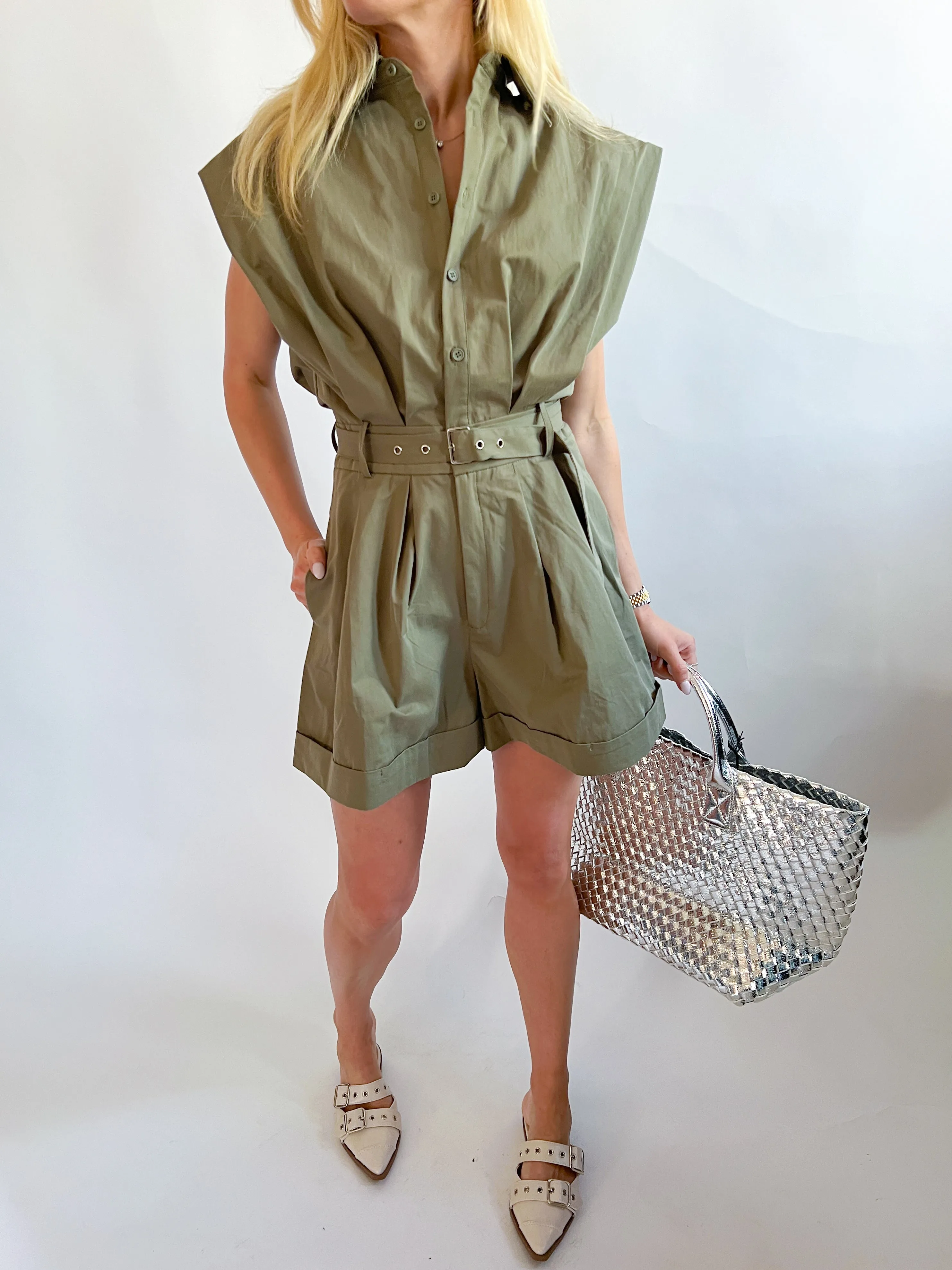 Tailored Cap Shoulder Romper