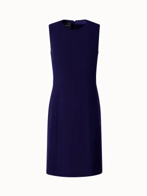 Tailored Sheath Dress in Wool Crêpe Double-Face