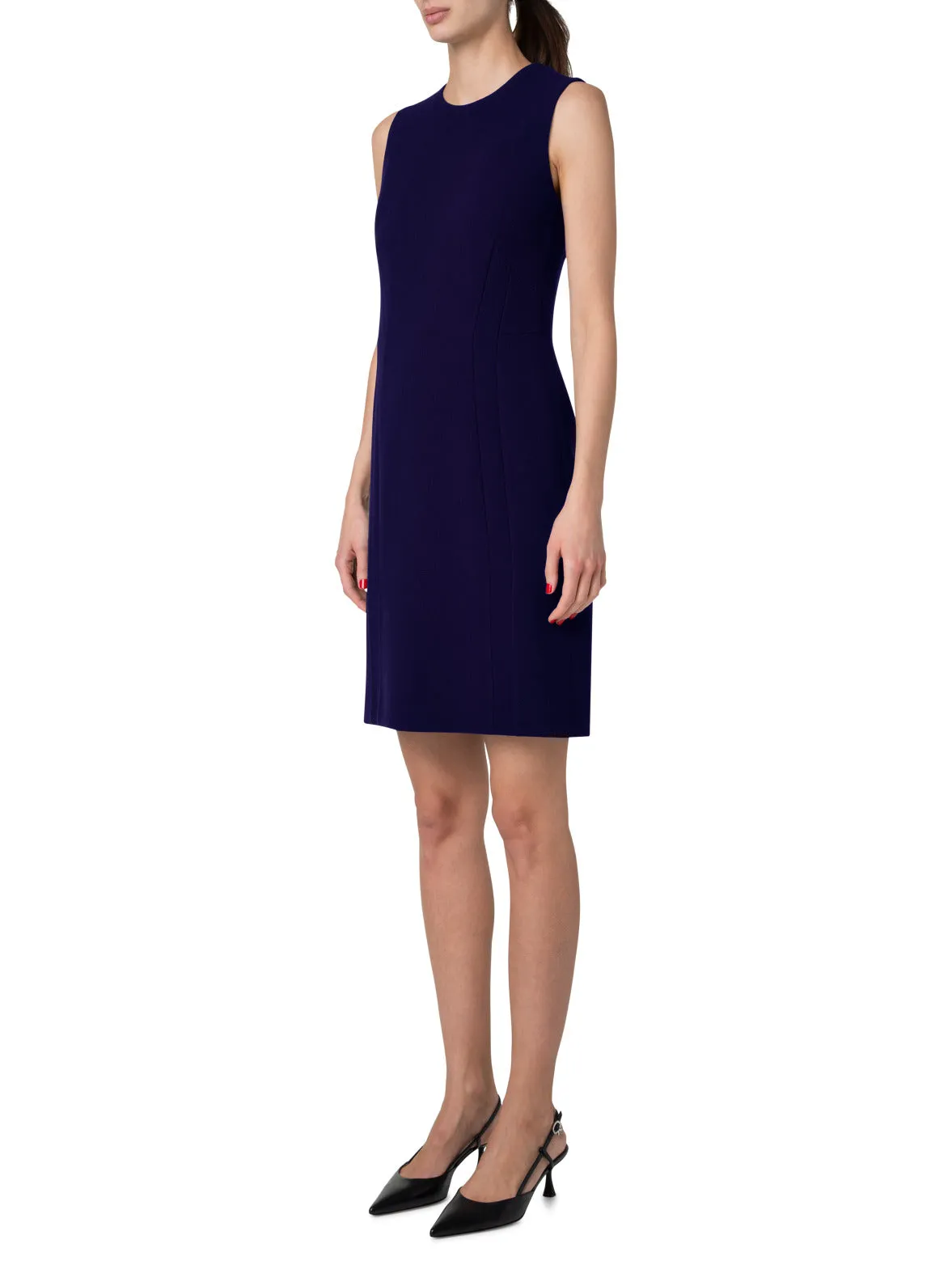 Tailored Sheath Dress in Wool Crêpe Double-Face