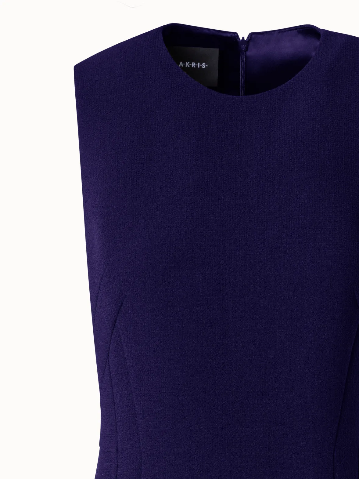 Tailored Sheath Dress in Wool Crêpe Double-Face