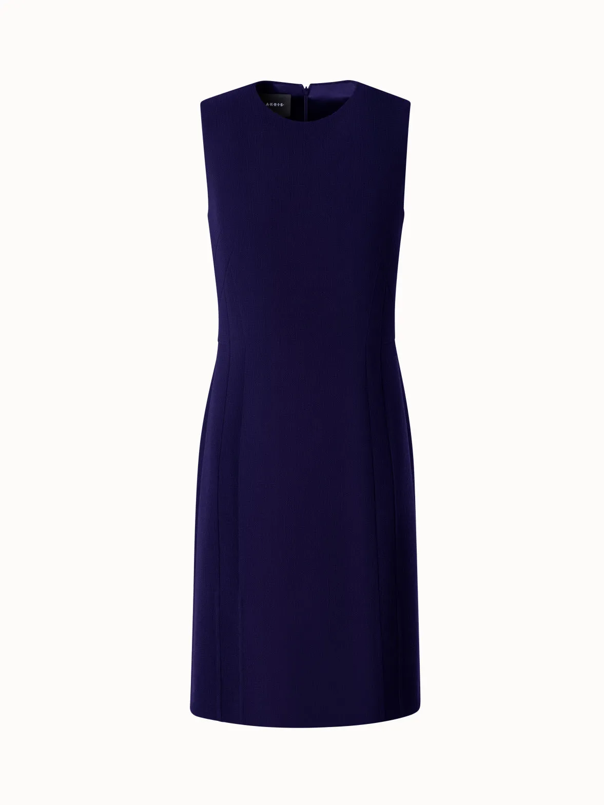 Tailored Sheath Dress in Wool Crêpe Double-Face