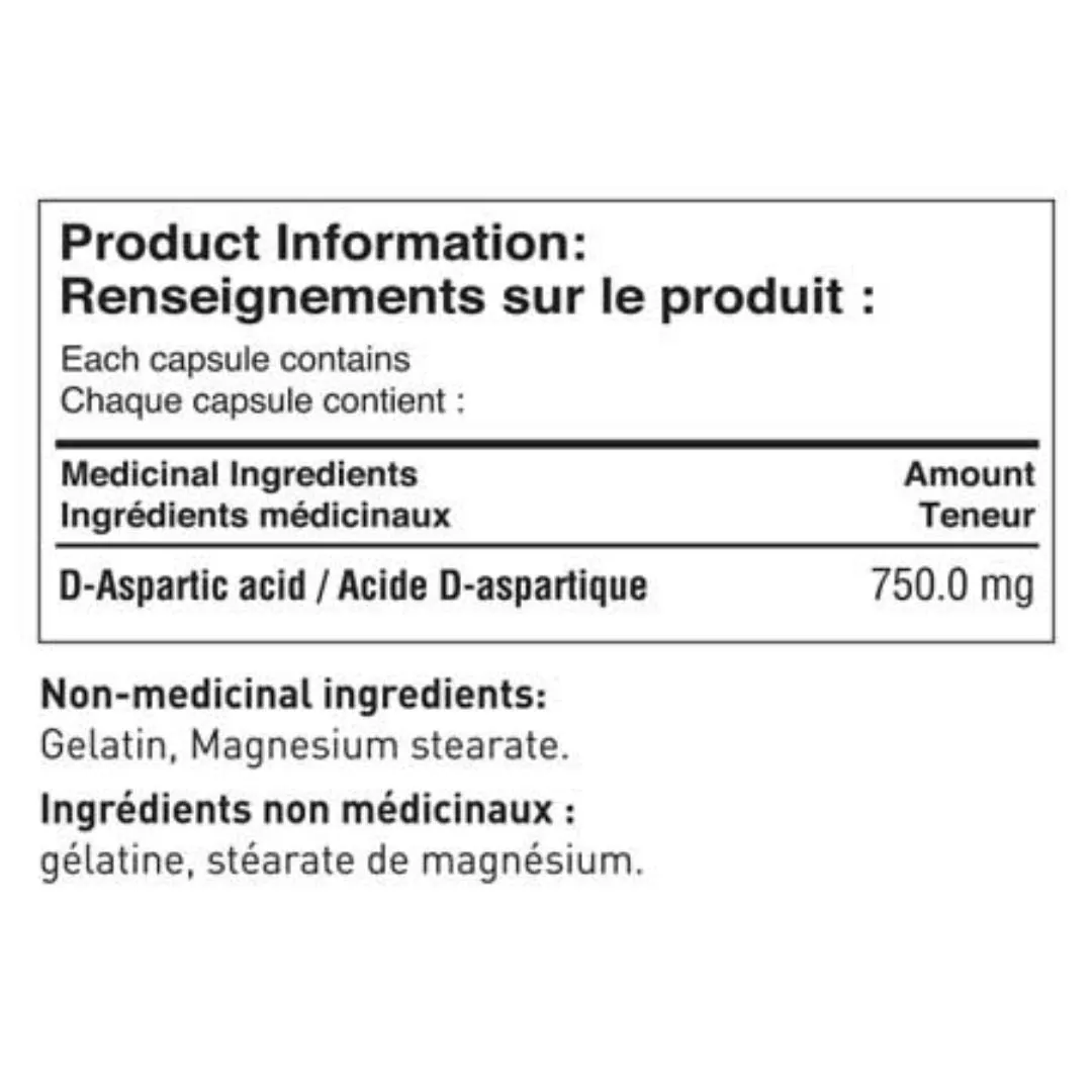 Tested D-Aspartic Acid 120 Caps