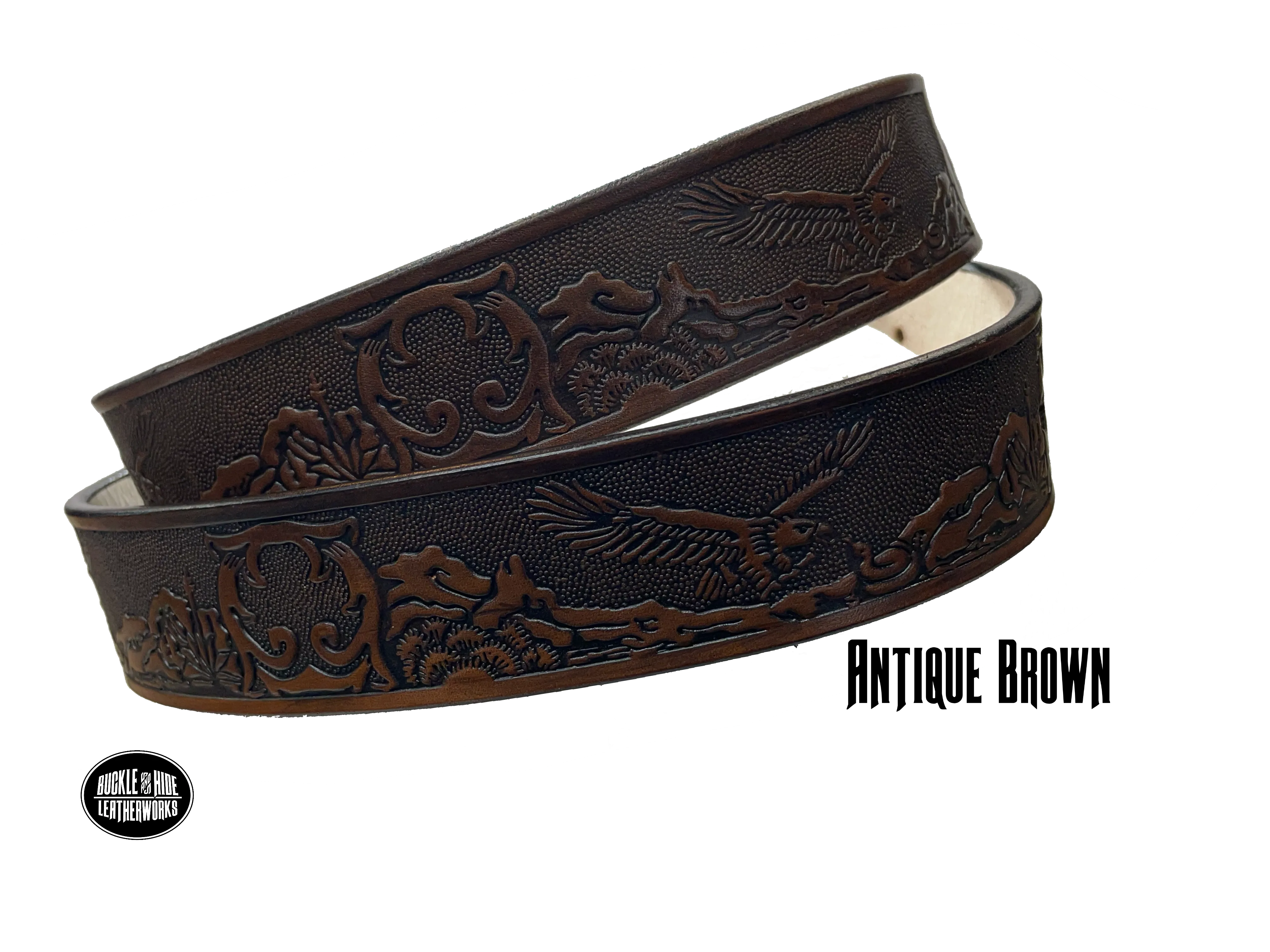 The Eagle Mesa Name Leather Belt