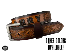 'The Gone Fishin' Name Leather Belt