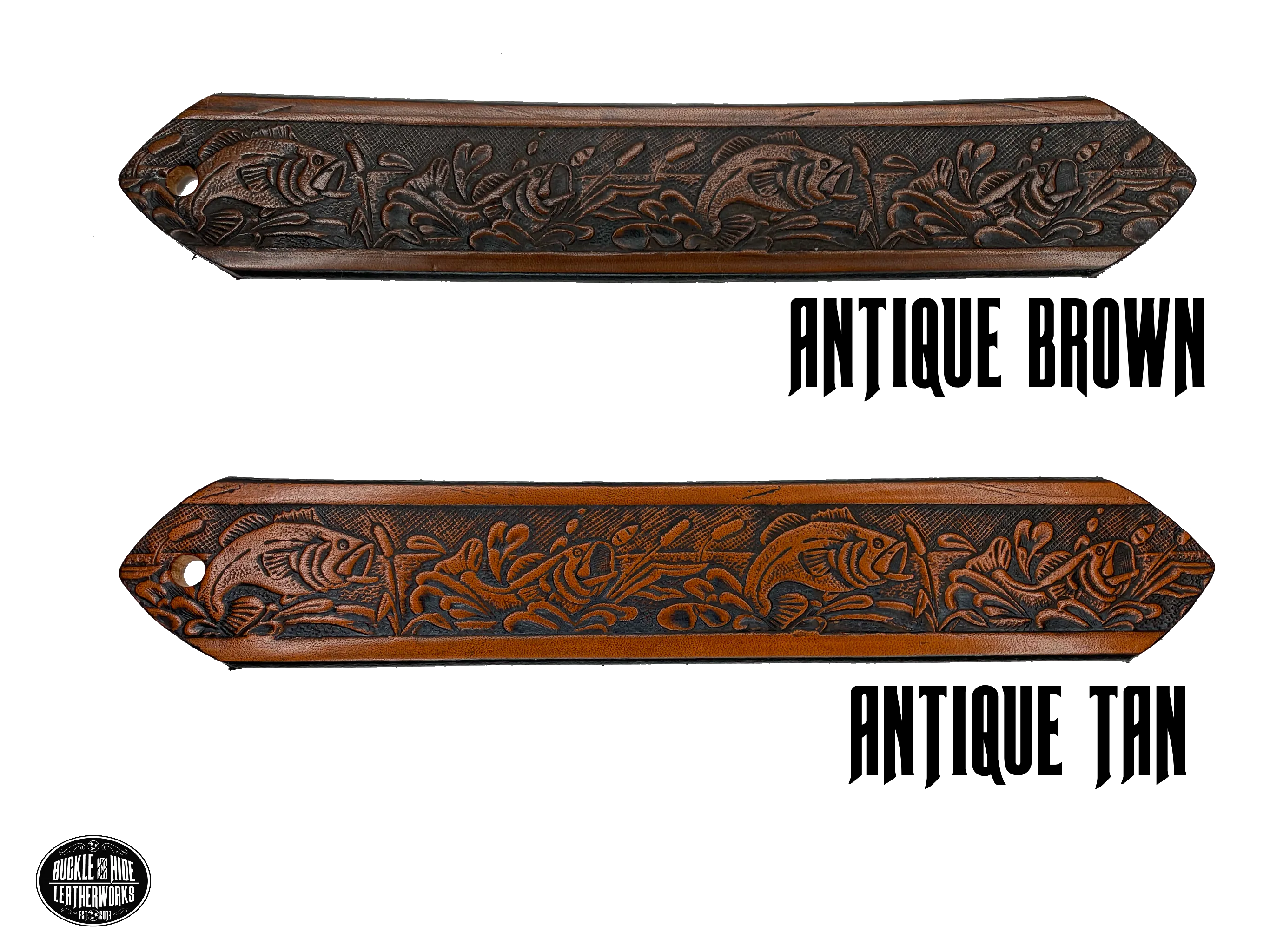 'The Gone Fishin' Name Leather Belt