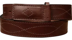 The Pit Boss: Brown Figure 8 Brown Stitched Buckle-less Ball Hook 1.50"