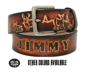 The "Big Buck"  Name Leather Belt
