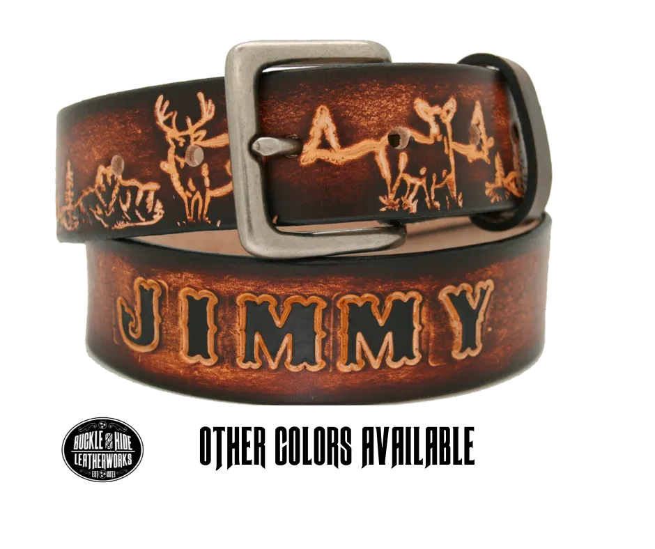The "Big Buck"  Name Leather Belt