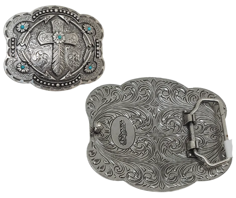 The "Feather Cross" Belt Buckle
