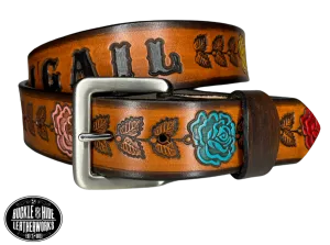 The "Heirloom Rose" Leather Belt