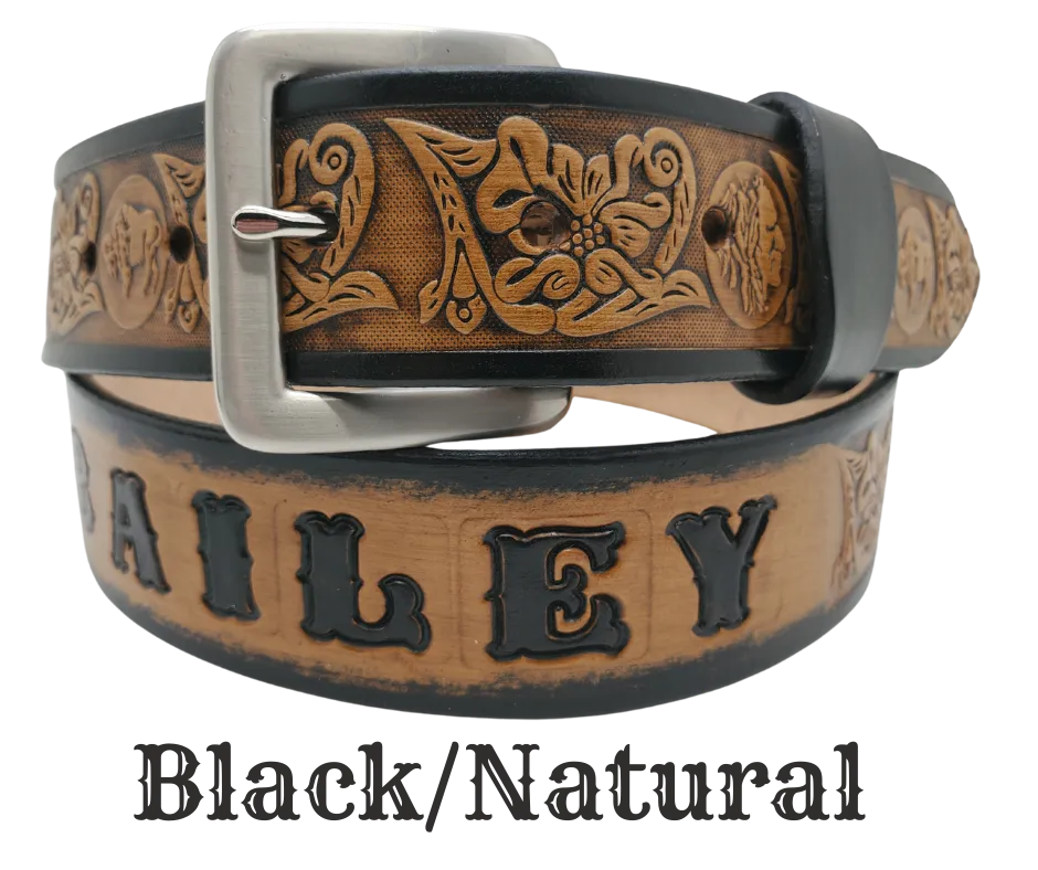 The "Iron Tail" Buffalo Nickel Name Belt