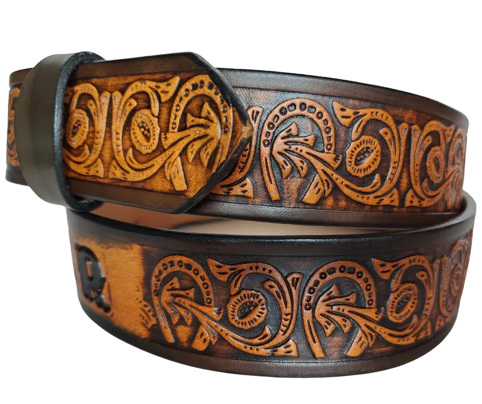 The "Lucky Horseshoe" Leather Belt