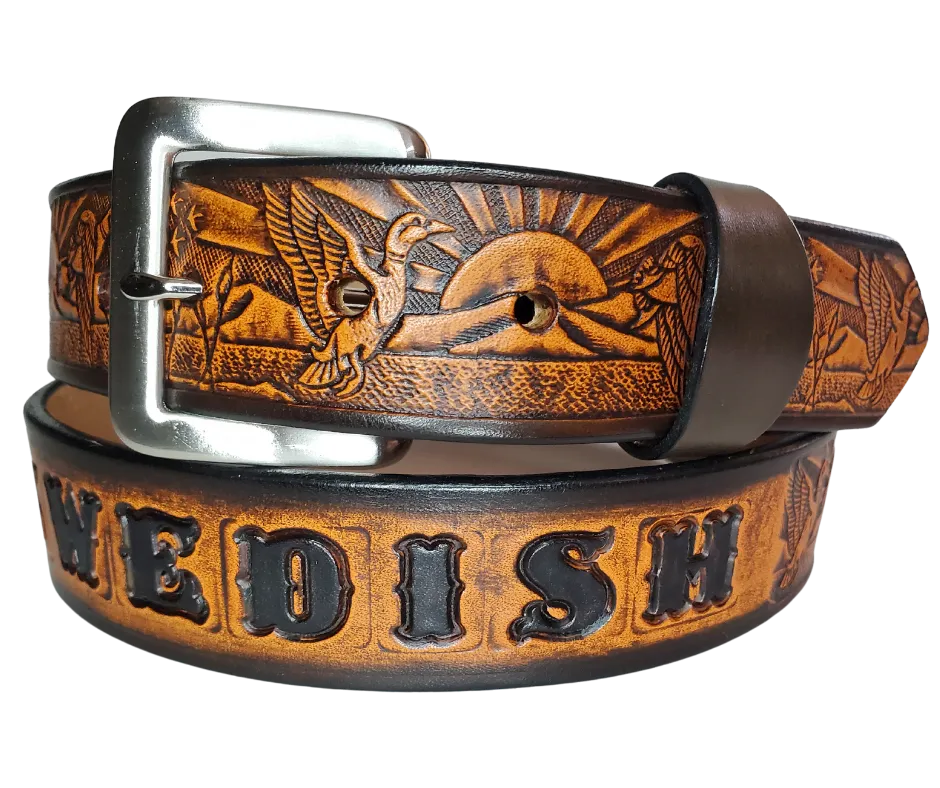The "MALLARD" Name Leather Belt