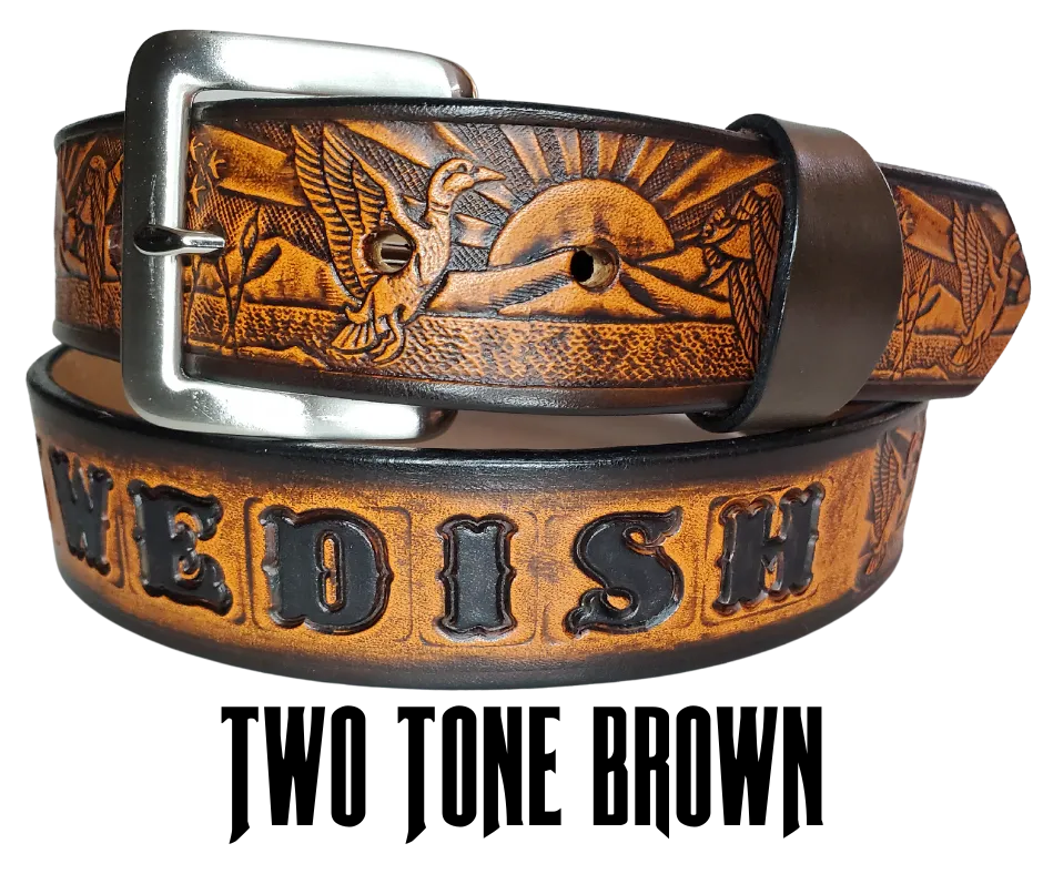 The "MALLARD" Name Leather Belt