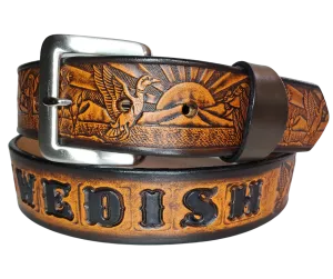 The "MALLARD" Name Leather Belt
