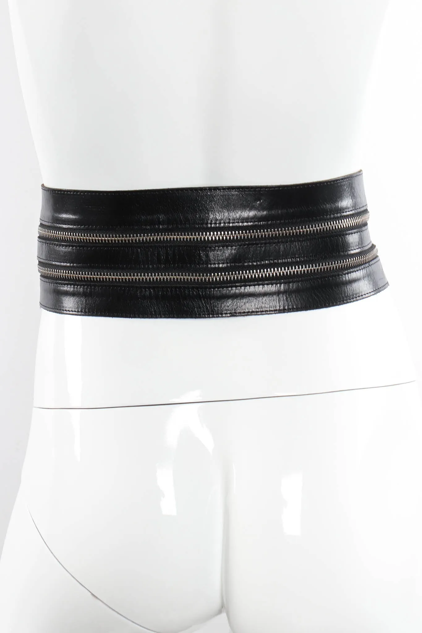 Three-Strand Leather Zipper Belt