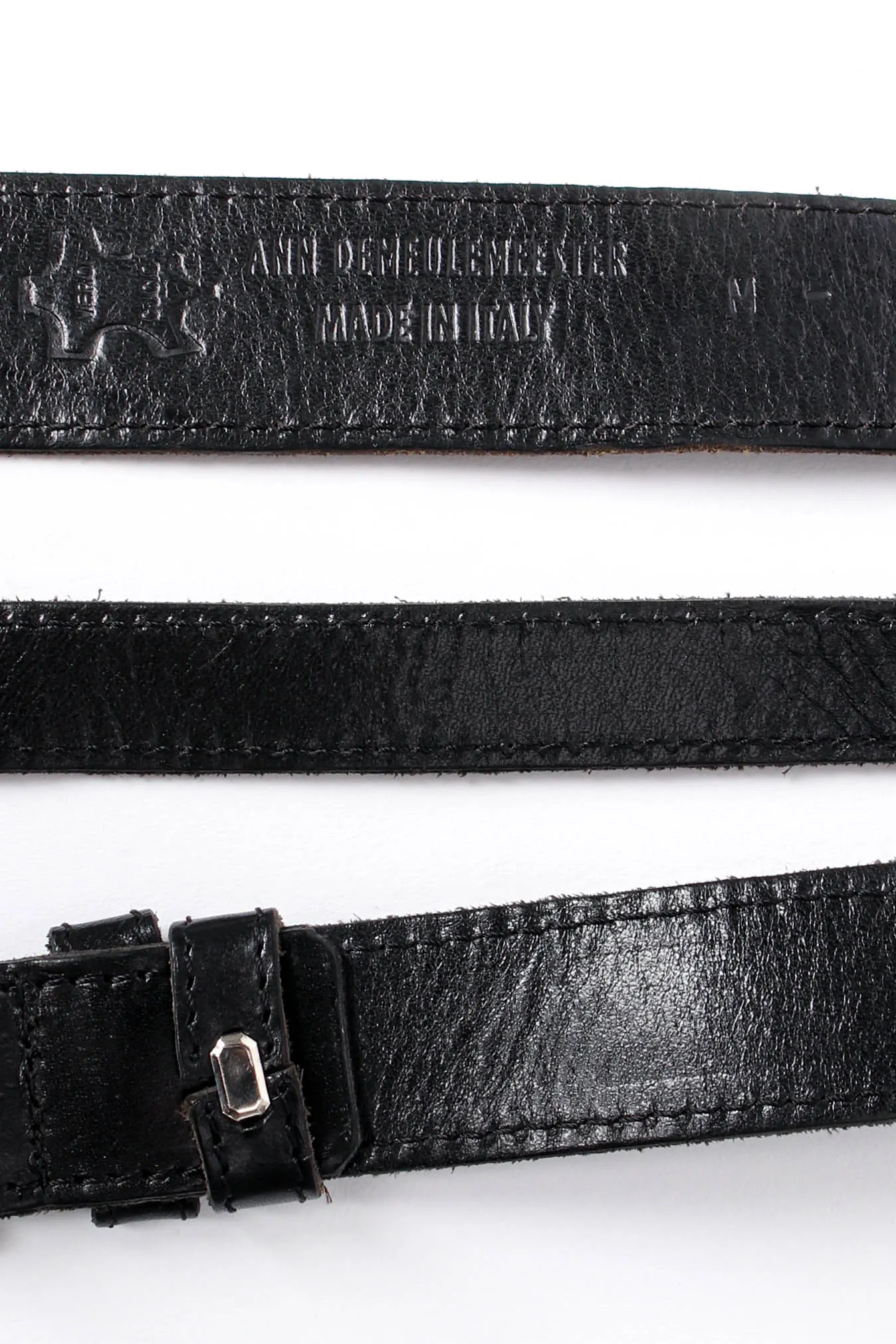 Three-Strand Leather Zipper Belt