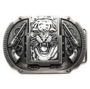 Tiger Revolvers Lighter Belt Buckle / Roaring Tiger Lighter Belt Buckle