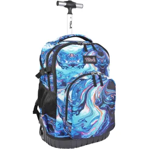 Tilami 18 inch Painting Blue Rolling Backpack