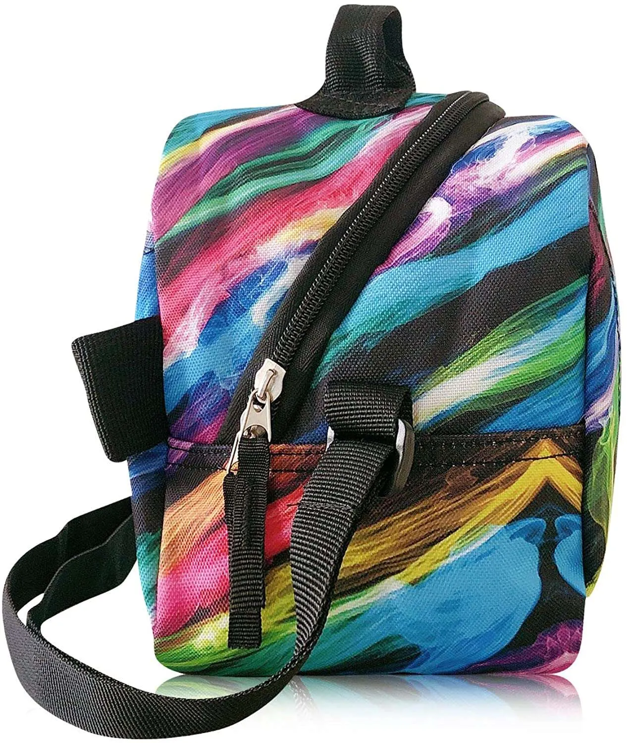 Tilami Colorful Stripes 18 inch Rolling Backpack with Matching Lunch Bag