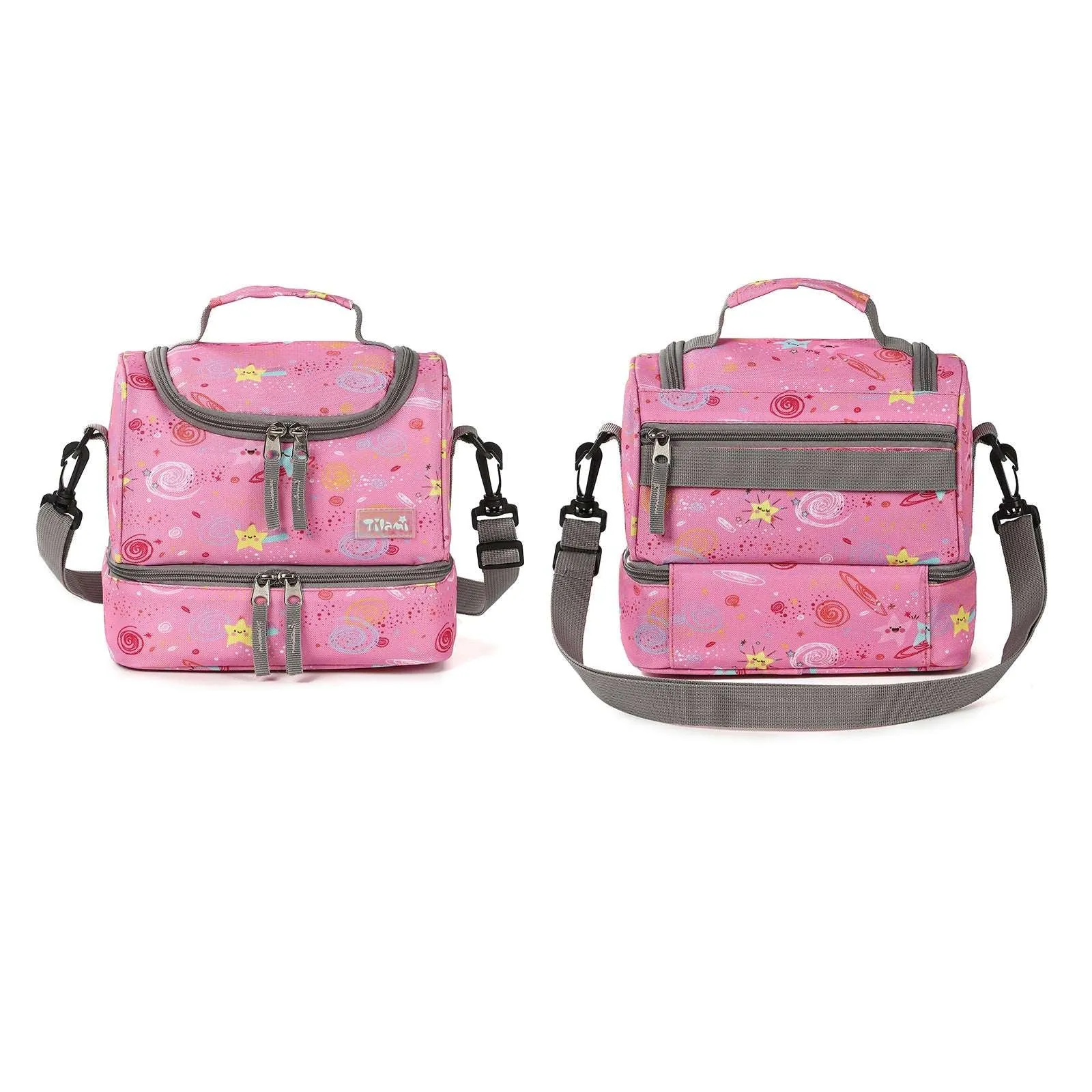 Tilami Pink Unicorn Rolling Backpack 18 inch with Lunch Bag