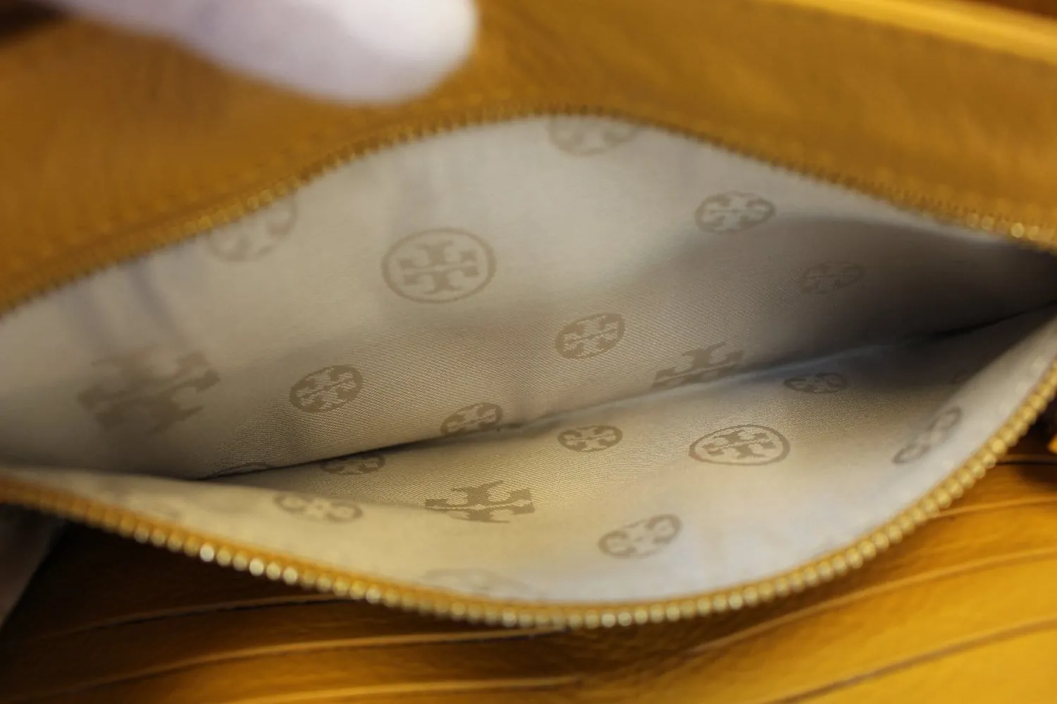 TORY BURCH Yellow Long Chain Leather Crossbody Bag