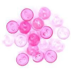 Trimits Mini Craft Transparent Round Buttons - Pink Shades