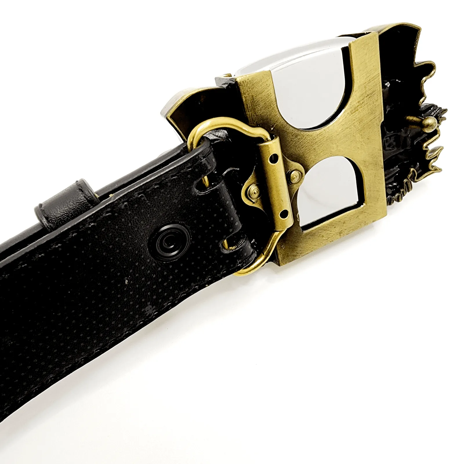 Triple Joker Skulls Bronze Lighter Belt Buckle with Smiling Skull Lighter Holder Buckle