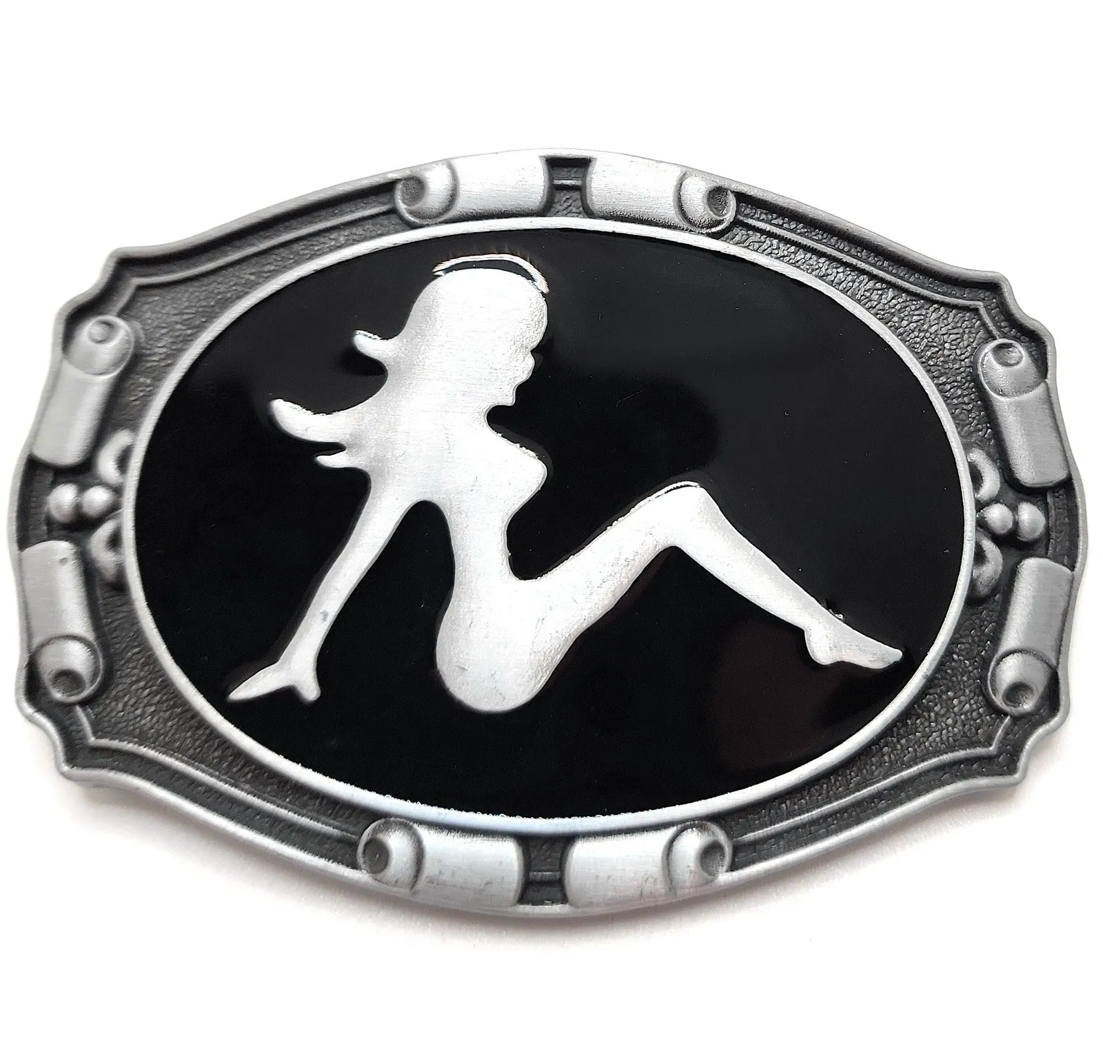 Trucker Girl / Mud Flap Girl / Silhouetted Girl Belt Buckle