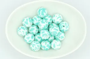 Turquoise Cow Print