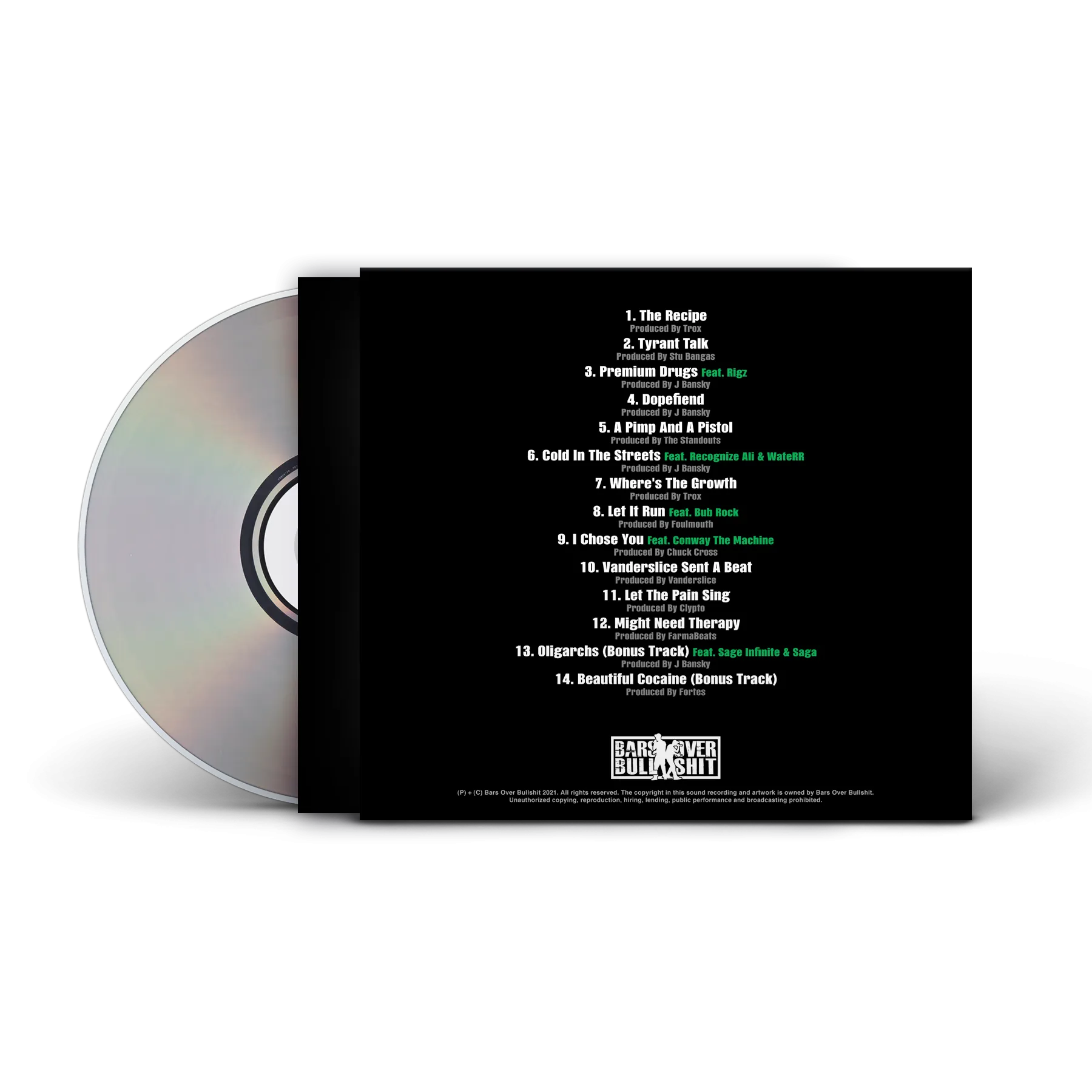 Ty Farris - No Cosign Just Cocaine 2 Digipak With 4 Page Booklet
