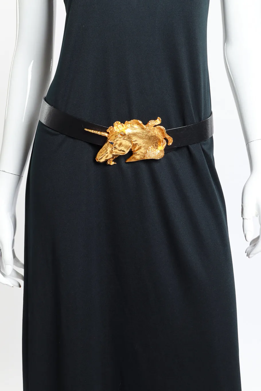 Unicorn Buckle Leather Belt