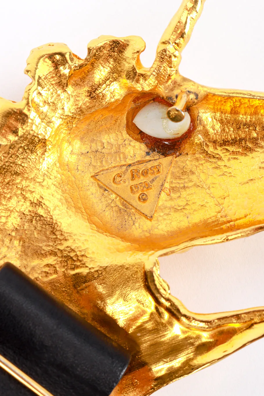 Unicorn Buckle Leather Belt