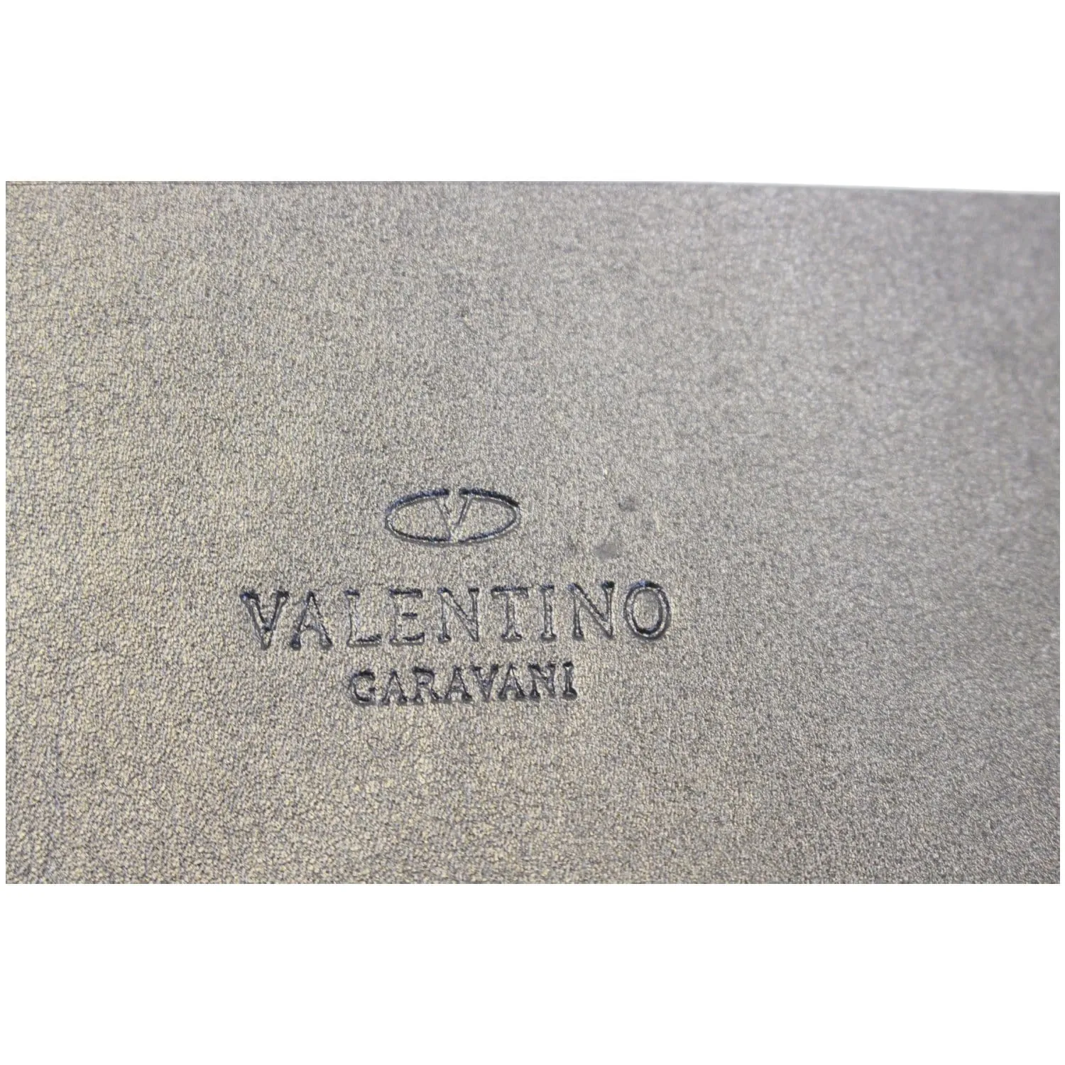 Valentino Logo Black Leather Belt Size 34