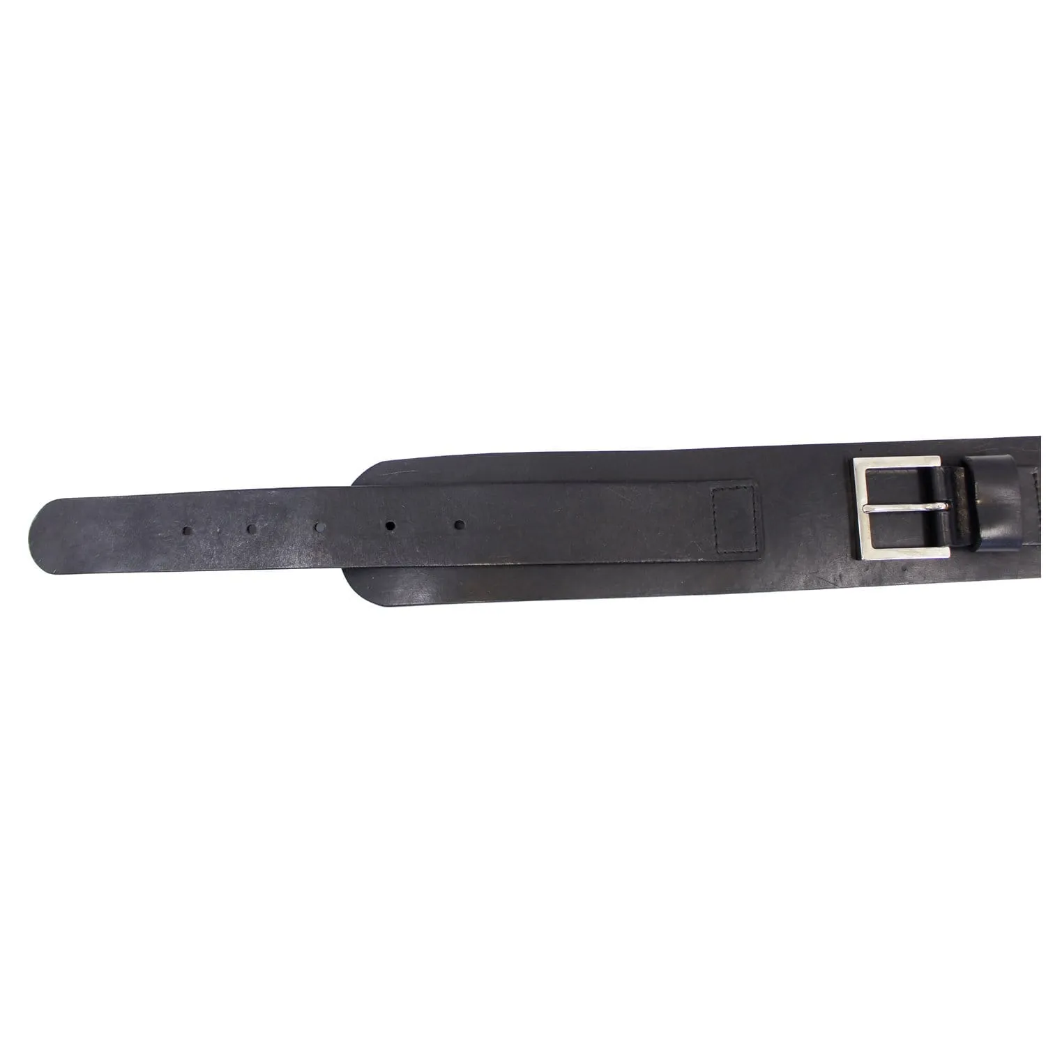 Valentino Logo Black Leather Belt Size 34