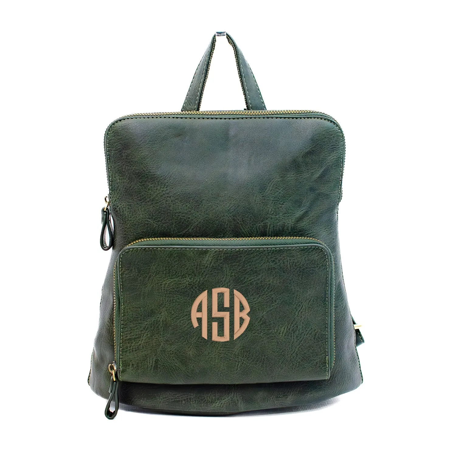 Vegan Leather Monogrammed Julia Backpack
