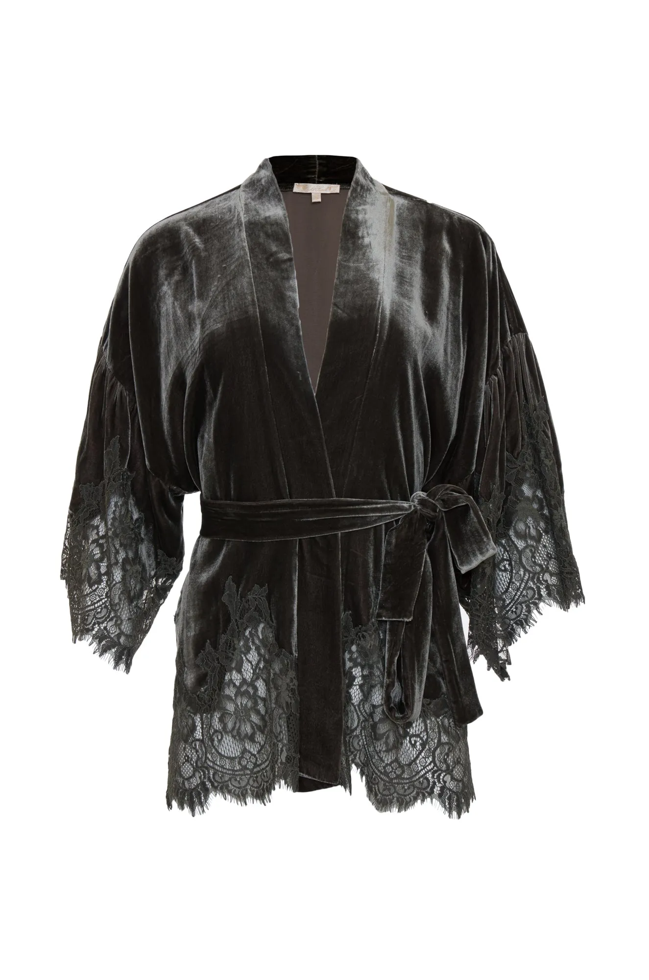 Velvet Coco Lace Kimono Dark Grey