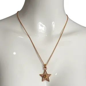 VERSACE- NWT Gold Rhinestone Star Pendant Necklace