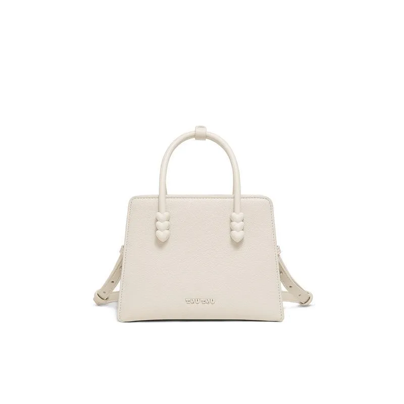 Versatile Small Faux Leather Handheld Tote Bag for Cosmetics Storage