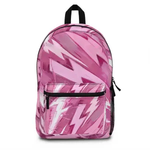 Vibrant Pink Lightning Pattern Backpack - Stylish and Functional for School or Travel