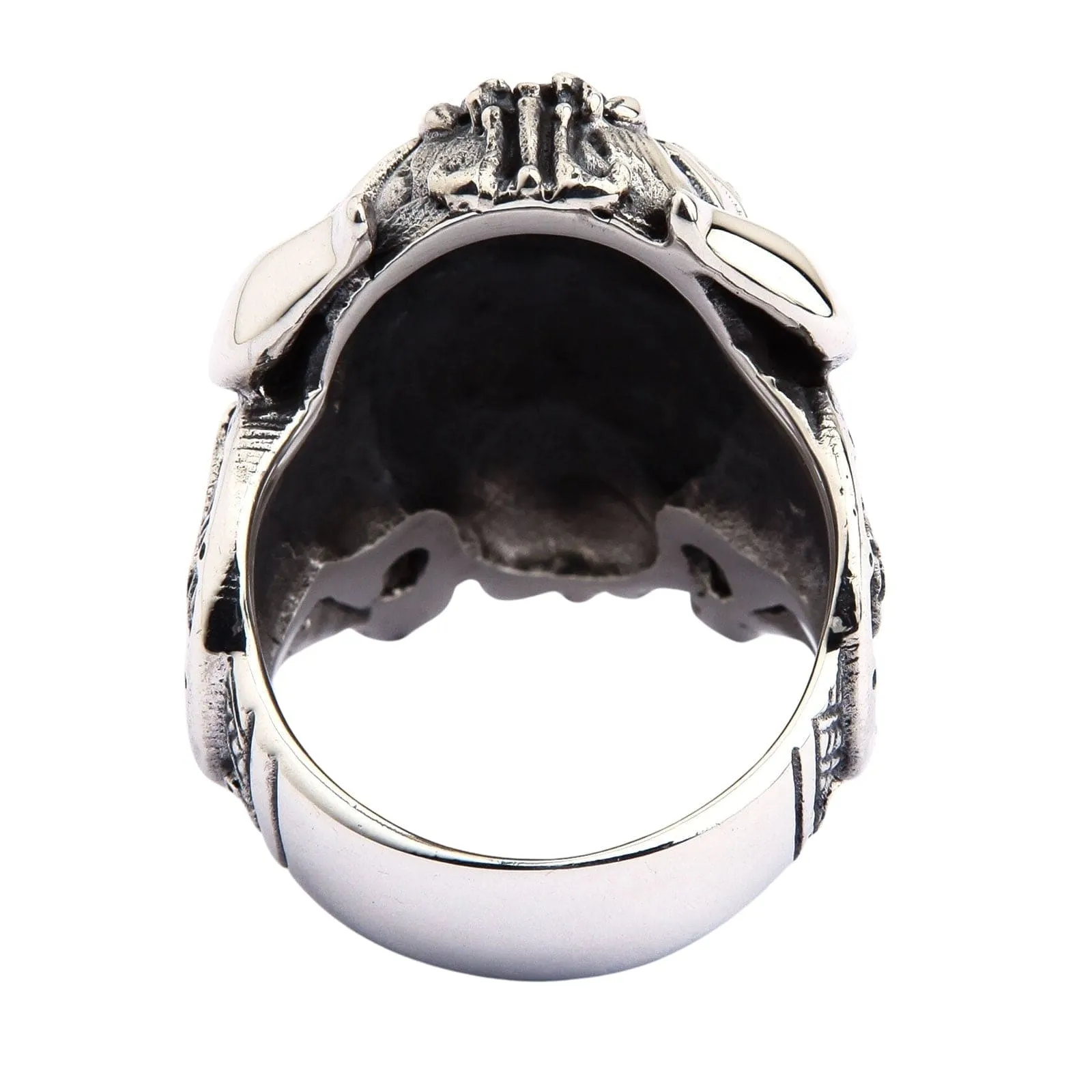 Viking Warrior Sterling Silver Biker Ring