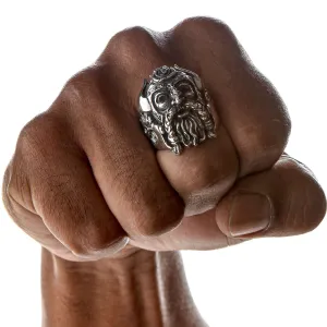 Viking Warrior Sterling Silver Biker Ring