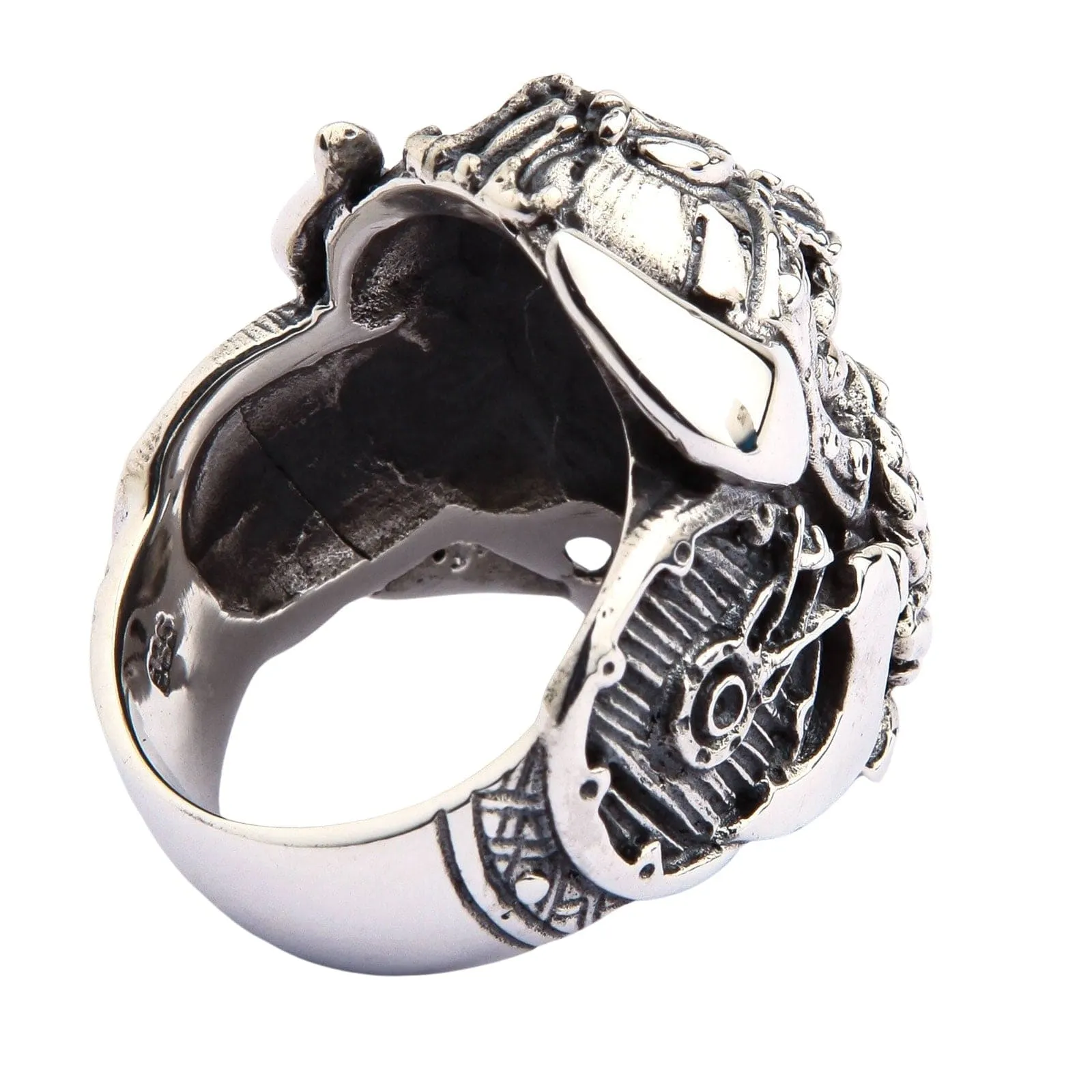 Viking Warrior Sterling Silver Biker Ring