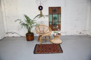 Vintage Mersin Mut Cicim Kilim Rug 2.4ftx3.11ft