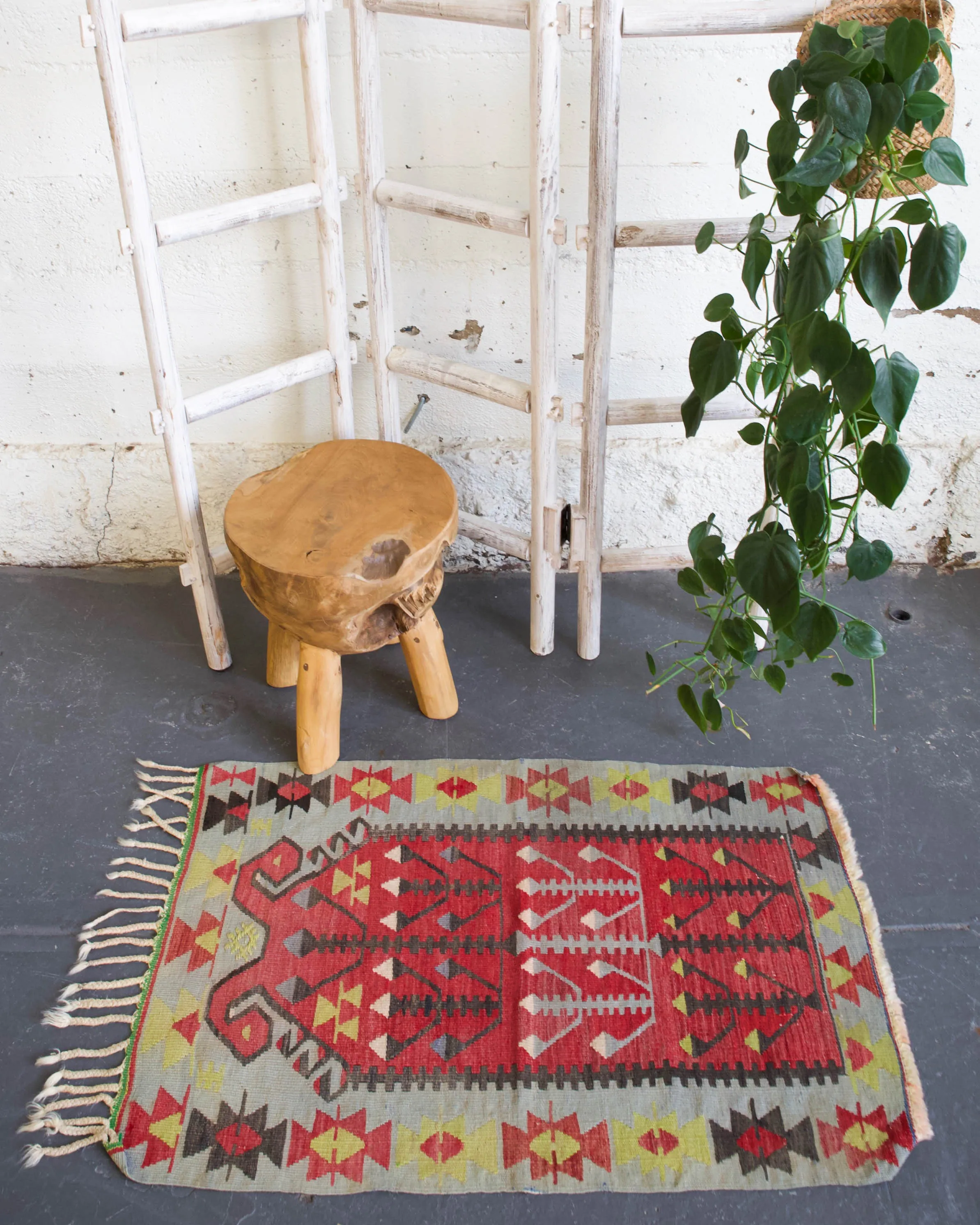 Vintage Mini Turkish Kilim Rug 2'1"x3'8"