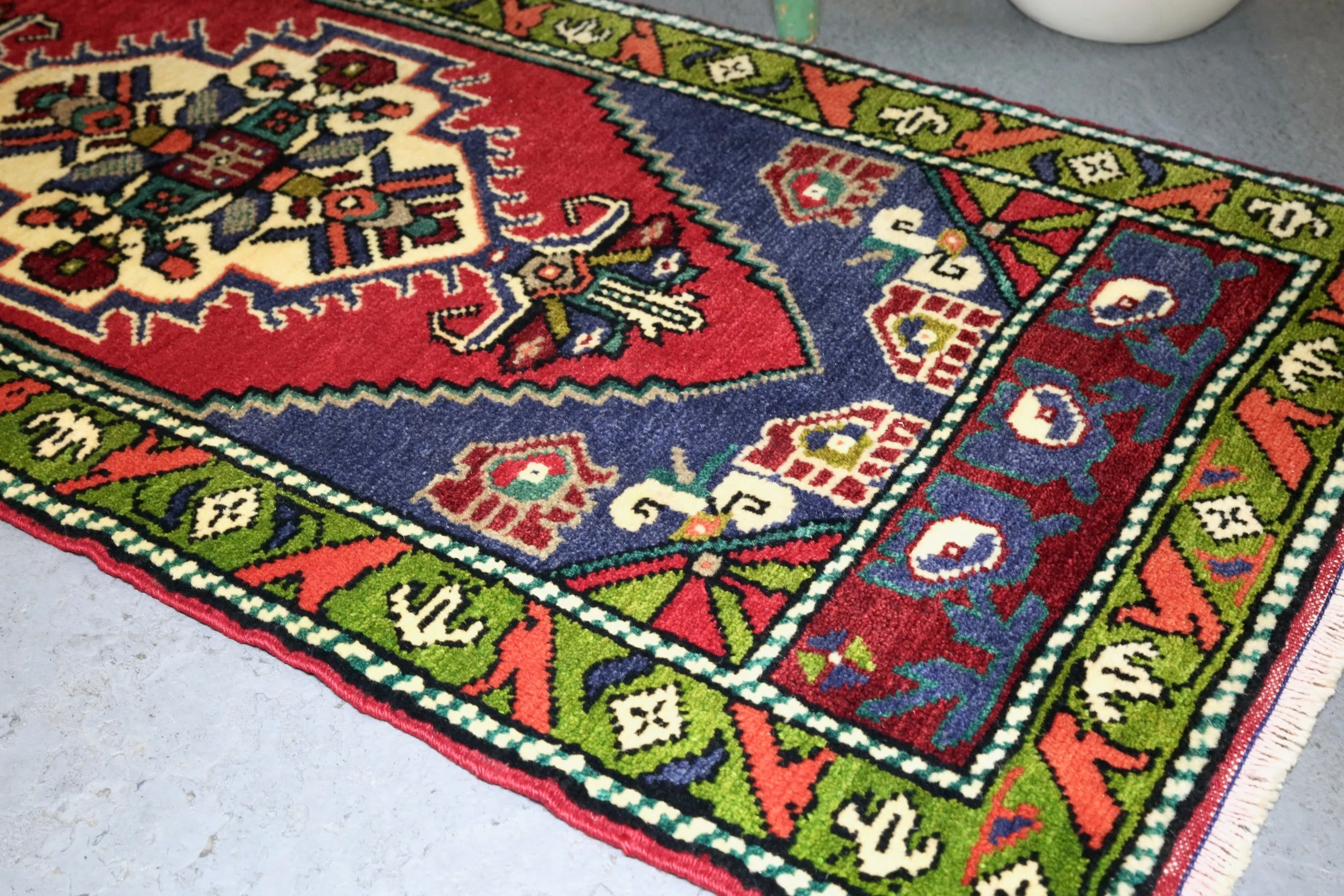 Vintage Mini Turkish Rug 20inx47in