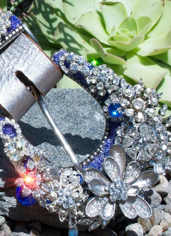 Vintage Rhinestone Belt & Buckle - Medium